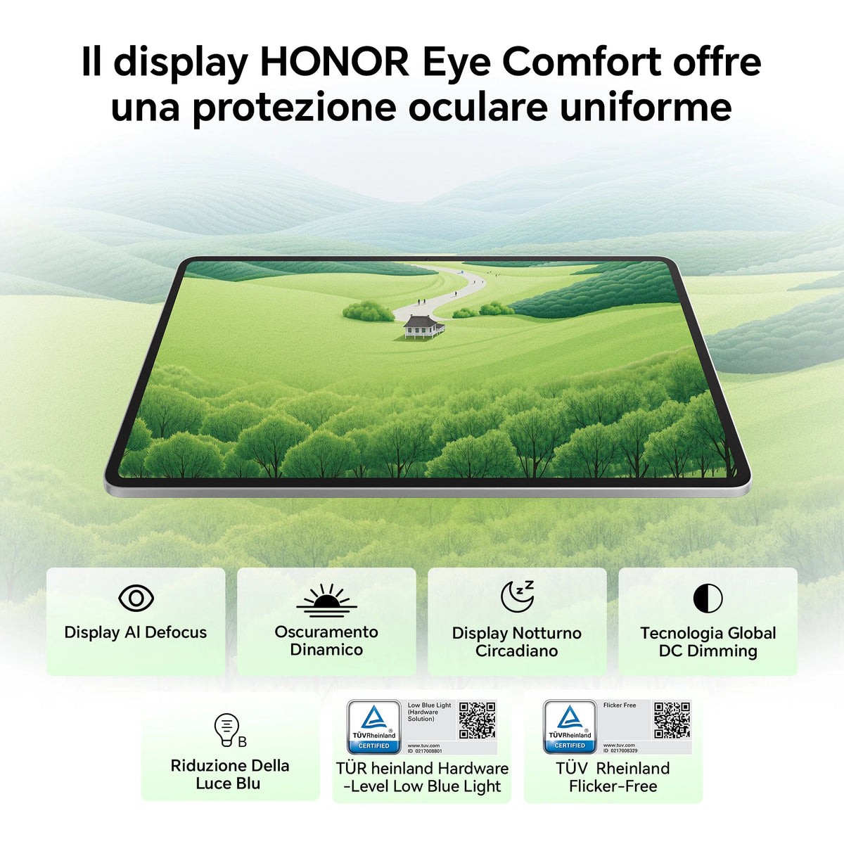 HONOR Pad 10 da 12,1 pollici, 120 Hz, display HONOR Eye Comfort da 2,5K, 8 GB/256 GB, Wi-Fi, batteria da 10.100 mAh, processore Snapdragon 7 Gen 3 a 4 nm, efficienza AI, 6 altoparlanti, Android 15, grigio