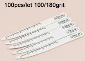 10/50/100 Pezzi di Lime per Unghie Professionali 100 180 in Legno Bianco, Carta Abrasiva per Unghie, Set di Strumenti per Manicure e Salone