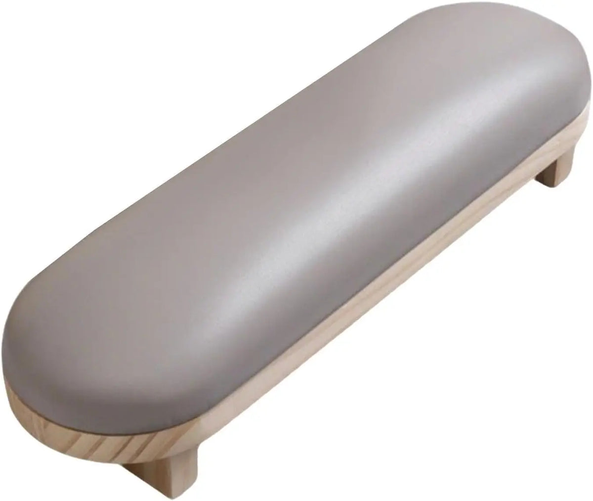 Cuscino Poggiamani Professionale per Manicure con Base in Legno – Supporto Ergonomico per Nail Art, Disponibile in Grigio e Caffè Latte