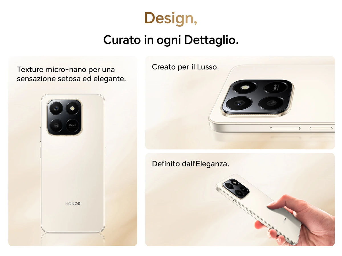 HONOR 400 Smart 4G Smartphone, Display 6.77" 120Hz, Batteria 6500mAh Doppia Cella, Fotocamera AI 108MP, Certificazione SGS 5 Stelle, Resistenza IP65, NFC, Dual SIM, Android 15