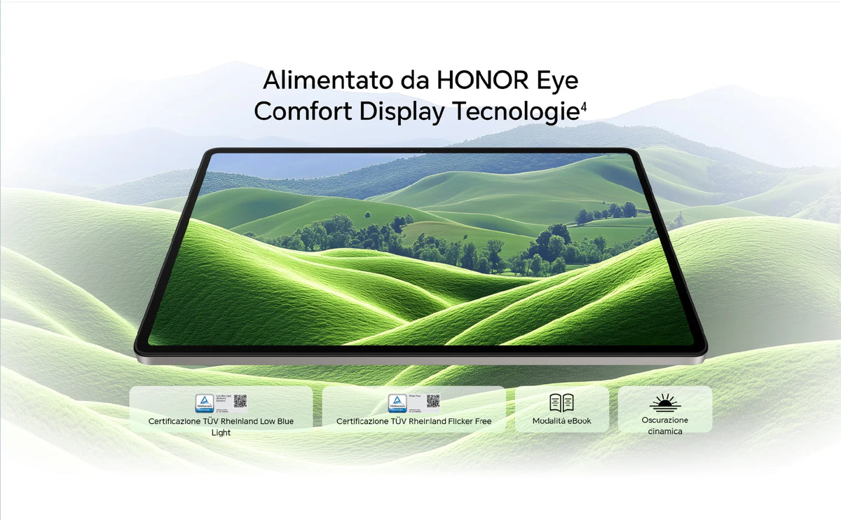 HONOR Pad X8b, tablet versione UE, batteria da 10.100 mAh, display HONOR Eye Comfort FullView da 11 pollici, chipset Snapdragon a 6 nm, struttura in metallo resistente, tablet Android