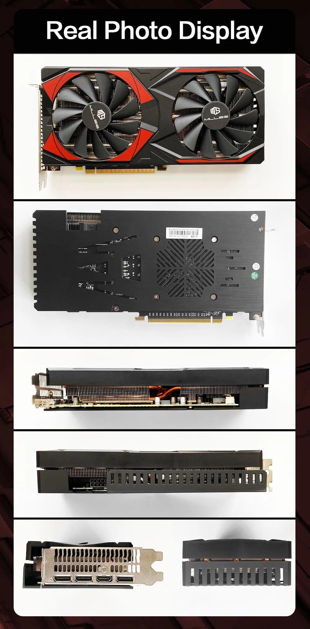 Scheda Grafica da Gaming MLLSE RX 5600 XT 6GB, 192bit GDDR6, 8pin PCI-E 4.0, GPU AMD Radeon per Giochi, Scheda Video Desktop RX 5600XT 6GB