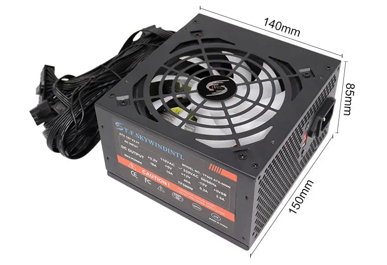 Fonte 500w PSU12V Alimentatori per PC Per Ufficio 500W 24pin ATX Alimentatore per computer PSU 500W Alimentazione per PC Gaming PC Gamer Sorgente Gioco
