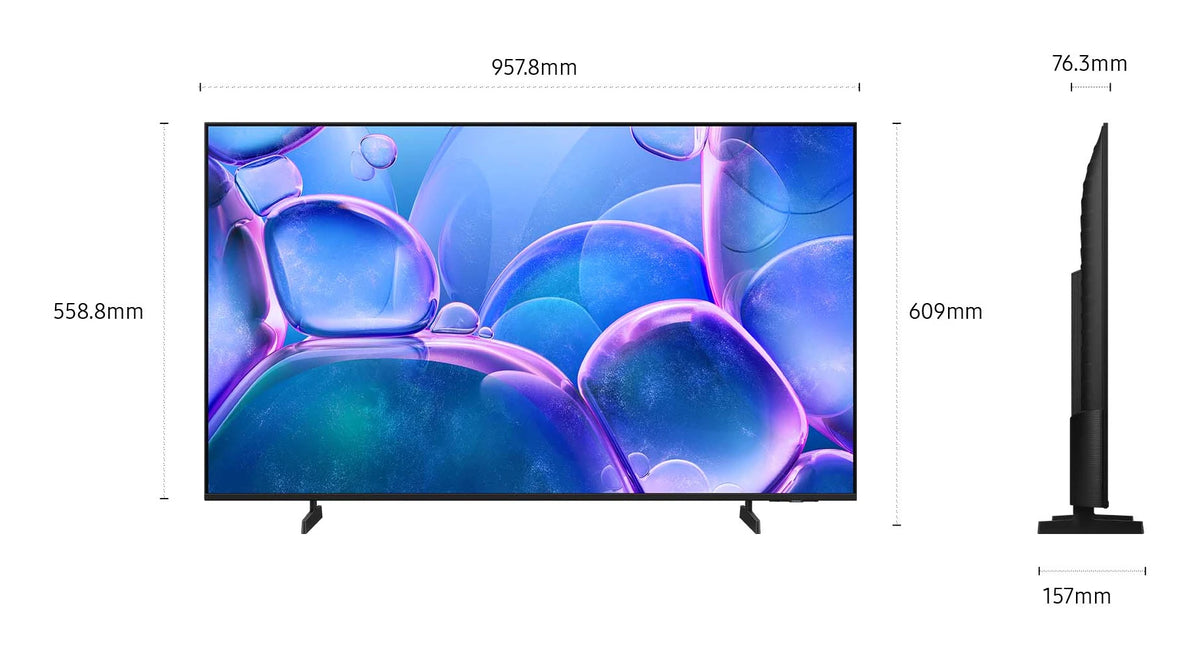 Samsung UE43U7000FUXZT 43 Pollici Crystal UHD 4K Smart TV - Tizen, HDR10+, Crystal Processor 4K, OTS Lite, WiFi 5, Bluetooth 5.3, DVB-T2/C/S2, 3 HDMI, eARC, MetalStream Design
