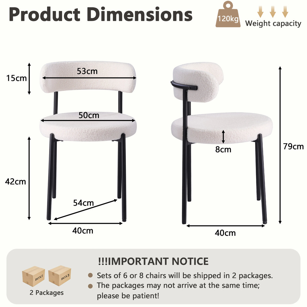 EGOONM Set di 2/4/6 Sedie da Pranzo in Stile Nordico, Sedie Imbottite in Velluto Teddy per Cucina e Sala da Pranzo