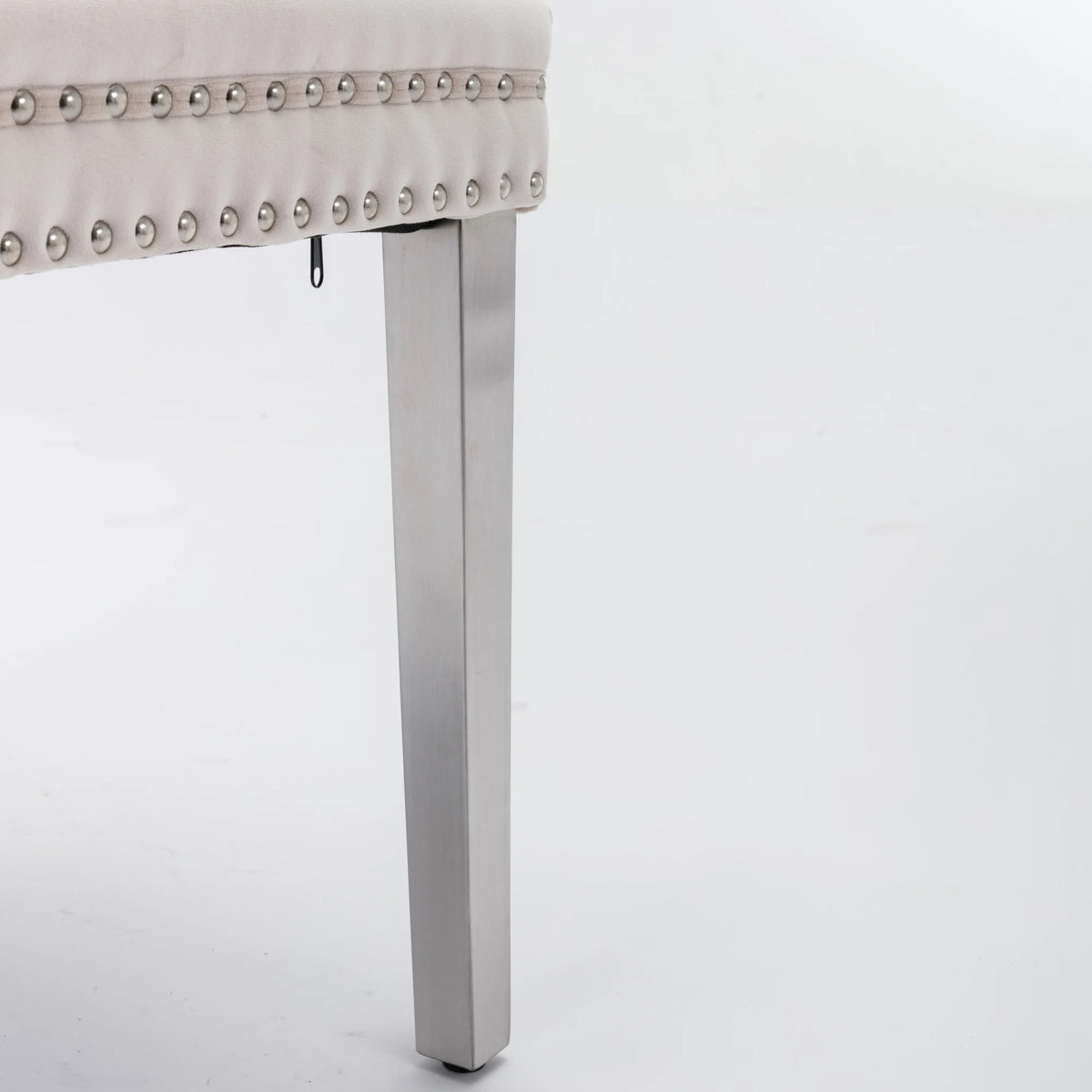 Set di 2 sedie da pranzo in velluto, sedie d’arredo imbottite, 50 cm di larghezza x 95 cm di altezza, con schienale alto e dettagli a bottoni, gambe in acciaio inossidabile cromato e finiture con borchie, sedie da pranzo mo