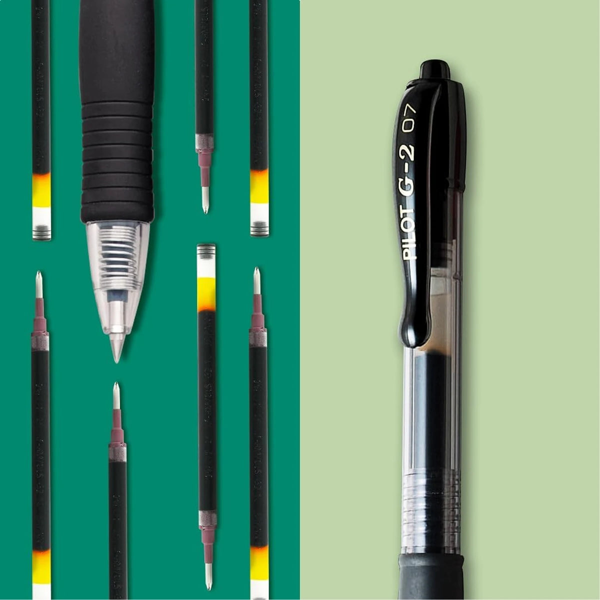 Confezione da 12 penne Pilot G2 Gel Ink nere, roller ball con punta fine, penne gel per scuola, ufficio, appunti, documenti e uso quotidiano