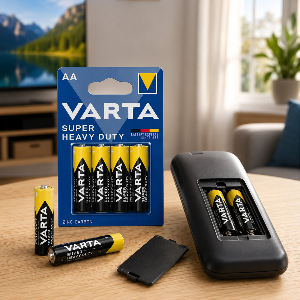 Pacco scorta Batterie AA VARTA Super Heavy Duty Zinco-Carbon 1,5V R6 per Telecomandi Orologi Sveglie