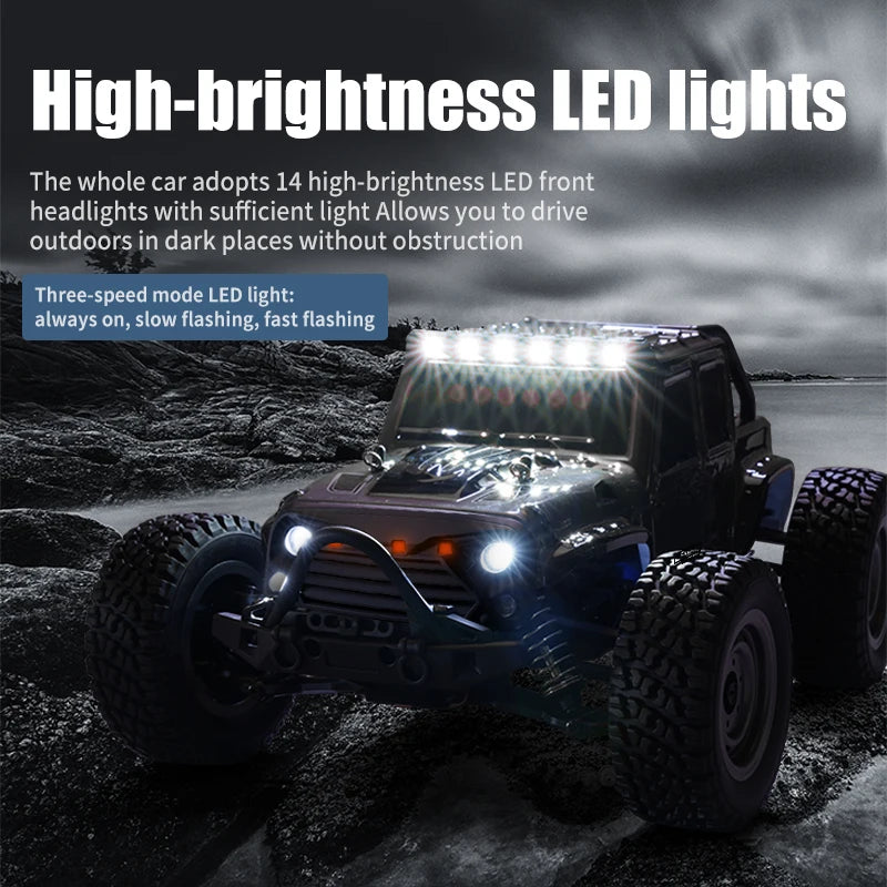 ZWN 1:16 70KM/H o 50KM/H Auto RC 4WD con LED, Auto Telecomandate ad Alta Velocità, Monster Truck da Drift per Bambini Vs Wltoys 144001 Giocattoli