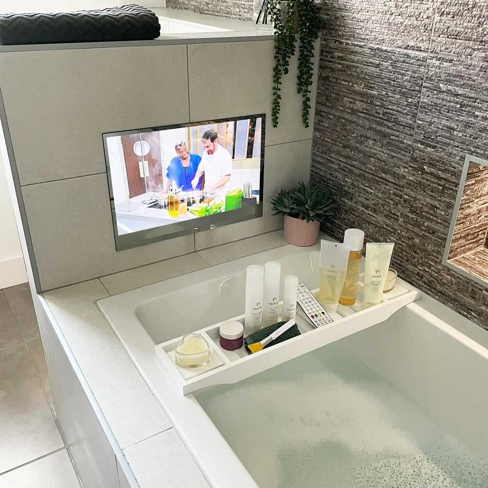 Souria Specchio Intelligente Android con Touchscreen da 22 Pollici, Televisore LED per Bagno e SPA, FHD, Sintonizzatore DTV, DVB, Cucina