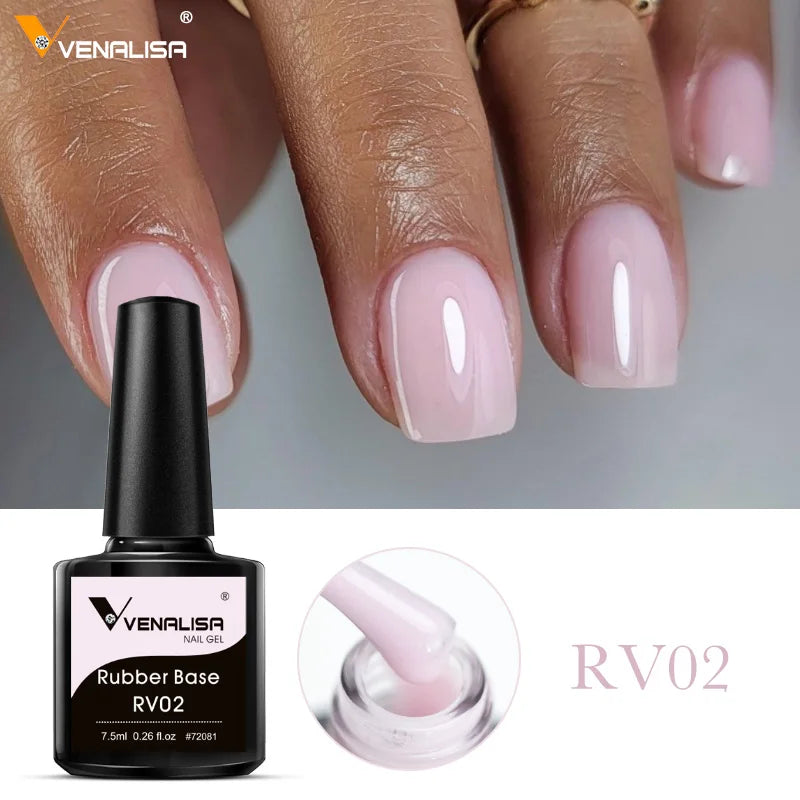 VENALISA Base in Gomma Cappotto Colore Gel per Unghie Smalto Gelatina Semi Trasparente Francese per Unghie Camouflage Soak off UV LED Gel per Unghie Smalto