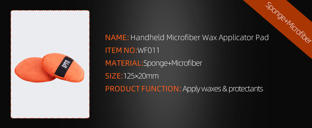 SPTA Tamponi Applicatori in Microfibra da 5 Pollici (125mm) con Fascia Elastica per Lucidatura e Pulizia Auto