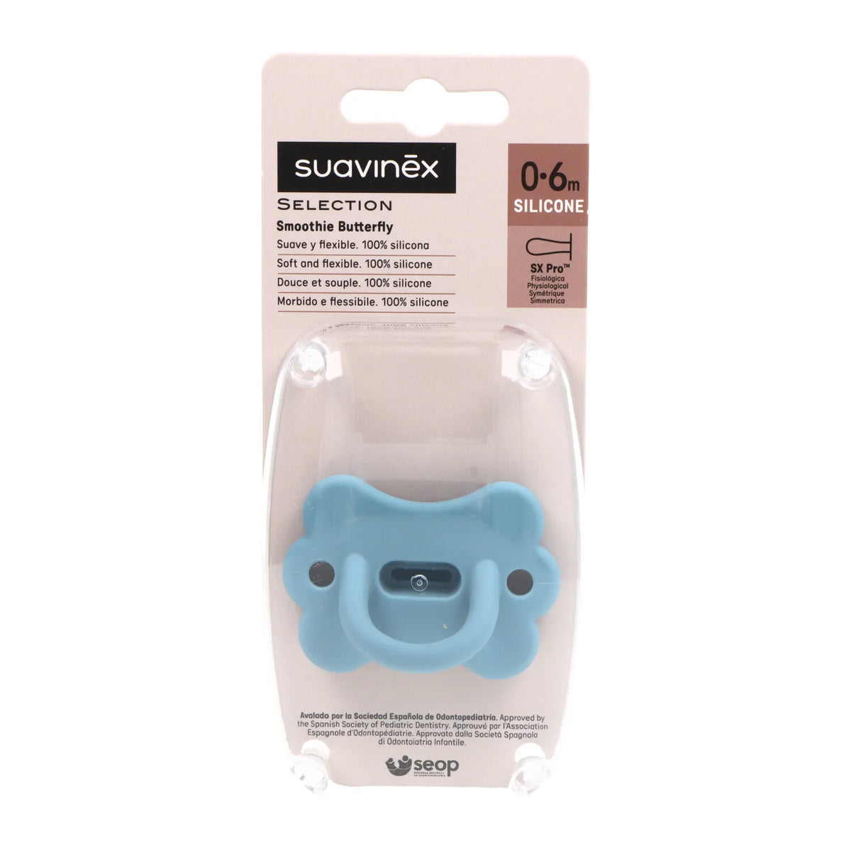 Suavinex Sx Pro Selection Ciuccio Fisiologico in Silicone 0-6 Mesi Smoothie Butterfly 1 Unità