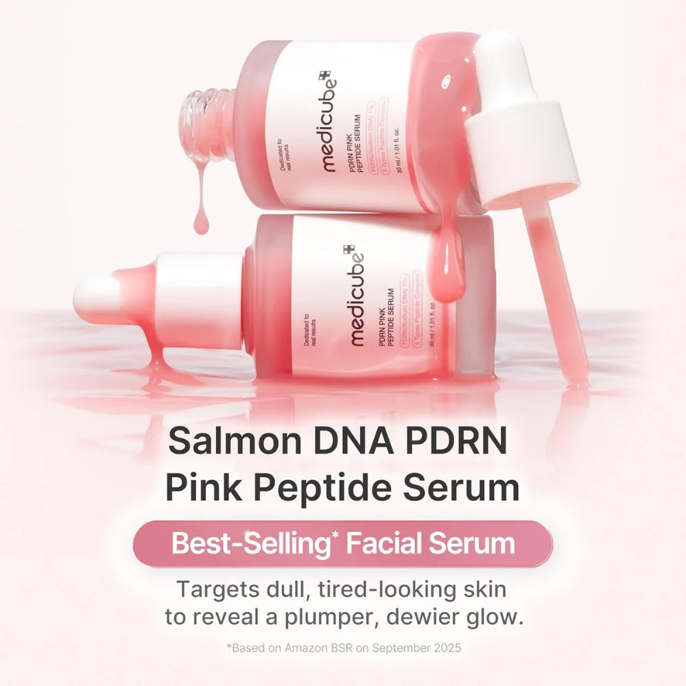 Medicube PDRN Pink Peptide Serum 30 ml | Siero idratante illuminante con PDRN (DNA di salmone), peptidi e niacinamide