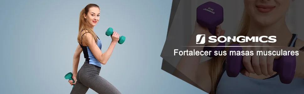SONGMICS Set di 2 Manubri, 2 x 0,5 kg Manubri Esagonali con Rivestimento in Neoprene per Allenamento di Forza e Fitness a Casa