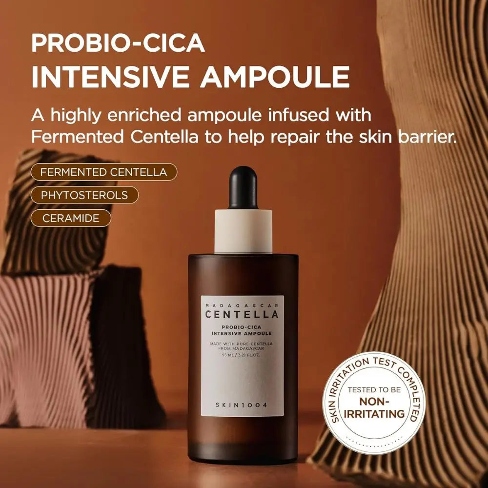 SKIN1004 Madagascar Centella Probio‑Cica Intensive Ampoule 50 ml | Siero coreano intensivo con centella fermentata, probiotici e ceramidi per idratare e lenire la pelle sensibile