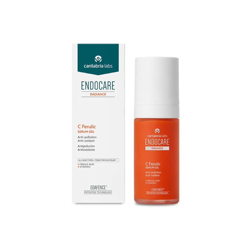ENDOCARE Radiance C Ferulic Serum Gel 30 ml | Siero anti-inquinamento, antiossidante e anti-età con Vitamina C pura, acido ferulico ed Edafence® | Effetto luminosità e detox urbano
