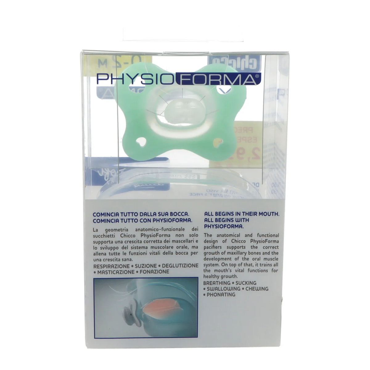 Ciuccio Chicco Physioforma Dual Soft in Silicone Neutro 0-2 Mesi 1 unità