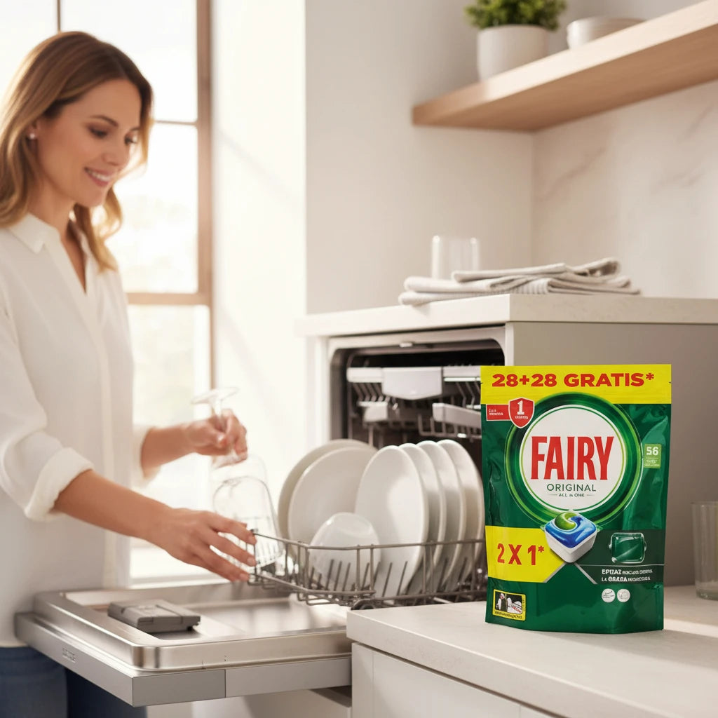 Fairy Detersivo per Lavastoviglie Originale Formato Tutto in Uno 28+28 Omaggio - Pulizia e Brillantezza