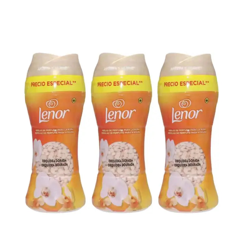 Lenor Classics Golden Orchid Perfume Pearls 585g (3x195g) - Fragranza e morbidezza durature per i vestiti in lavatrice