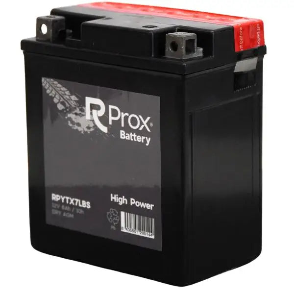 Batteria per Moto YTX7L-BS AGM Alta Potenza 12V 6Ah 100Amp. Massima Potenza di Avviamento. Batteria RC Prox Prodotta in Europa.