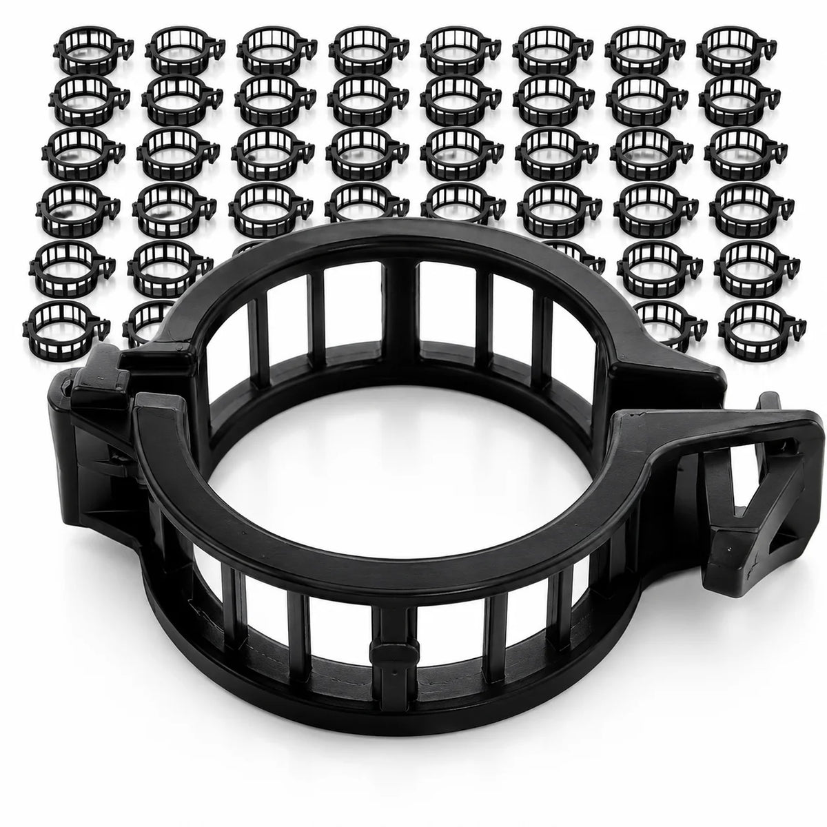 Clip per piante ZAIROM per fissare le piante ai pali senza corde o nodi, design ergonomico e apertura facile per colture rampicanti come viti e fagioli, nero