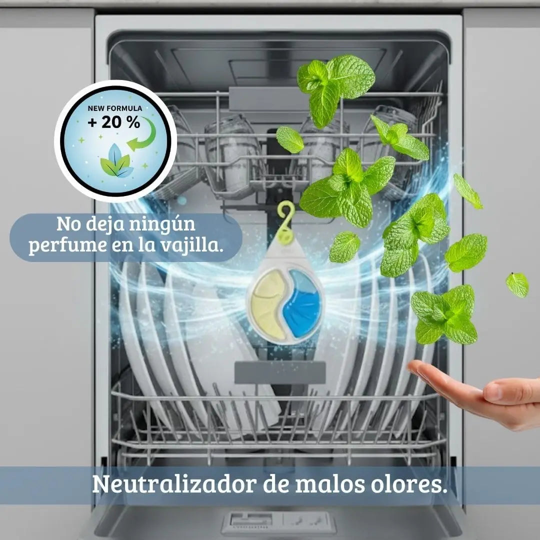 Deodorante per lavastoviglie 2 in 1 | Eliminatore di odori e neutralizzatore di odori | Fragranza fresca | Non lascia odore sulle stoviglie | Lavastoviglie anti-odore | rimuove i cattivi odori
