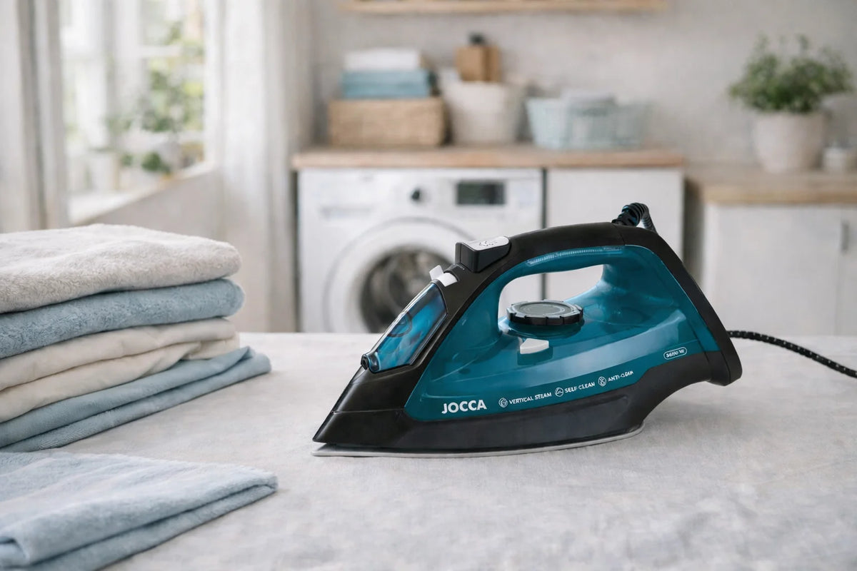 Ferro da stiro a vapore Jocca 2600W con piastra in ceramica, potente getto di vapore e sistema anticalcare per una stiratura rapida