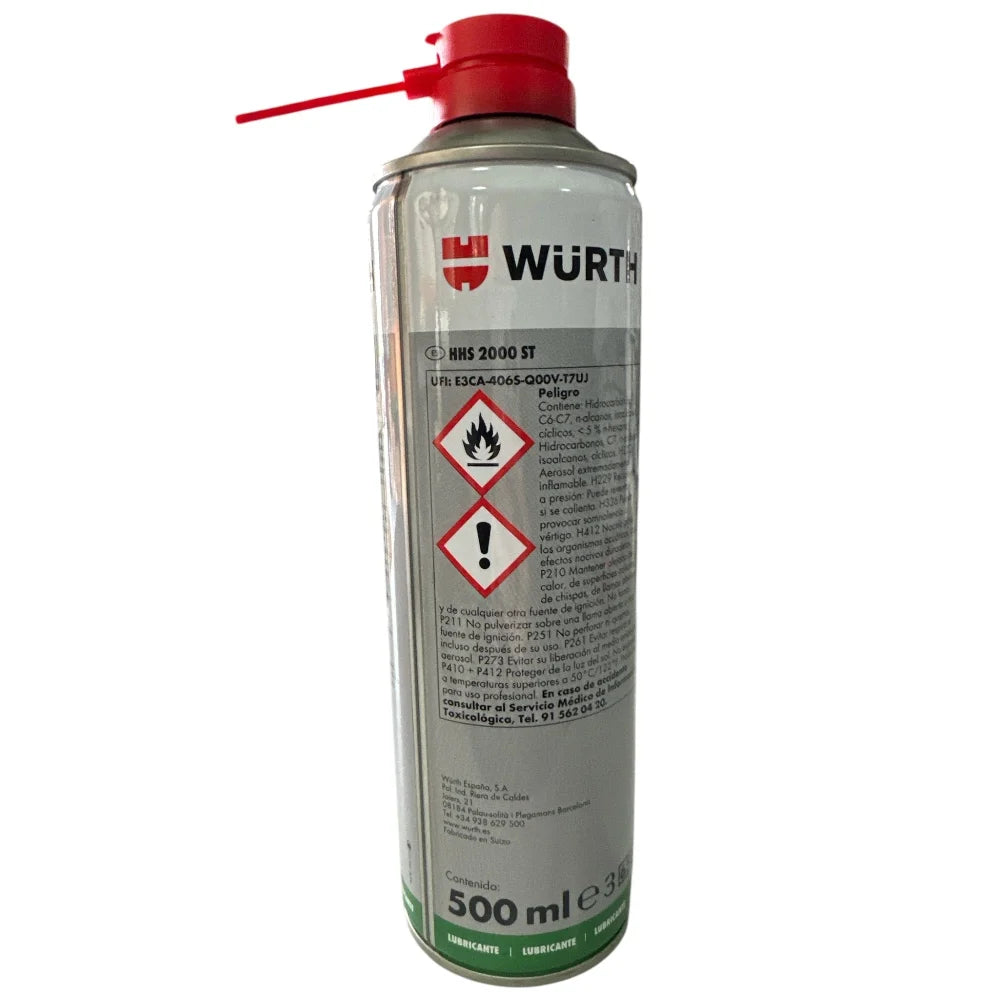 Grassa Liquida Universale HHS 2000 ST 500ml Würth - Lubrificante Adesivo, Olio Sintetico, Alta Adesione - Resistente ad alte pressioni e temperature - Lubrifica, protegge e previene la corrosione, privo di siliconi, resine e