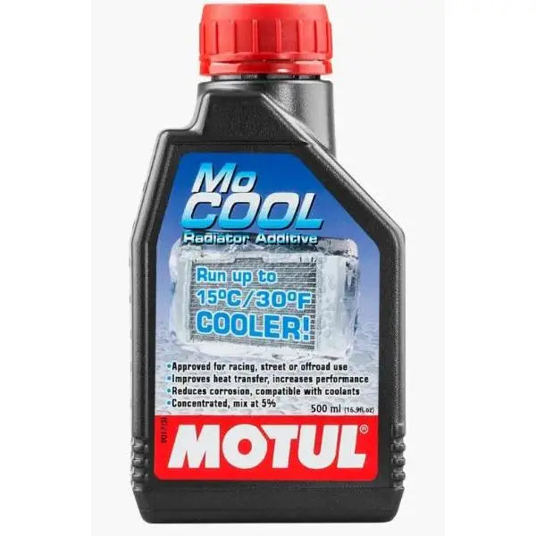 MOTUL MOCool
Additivo per il raffreddamento del motore
Riduce la temperatura del motore fino a 15 ° C (30 ° F)
Migliora lo scambio termico
Liquido refrigerante concentrato
Contenitore da mezzo litro.