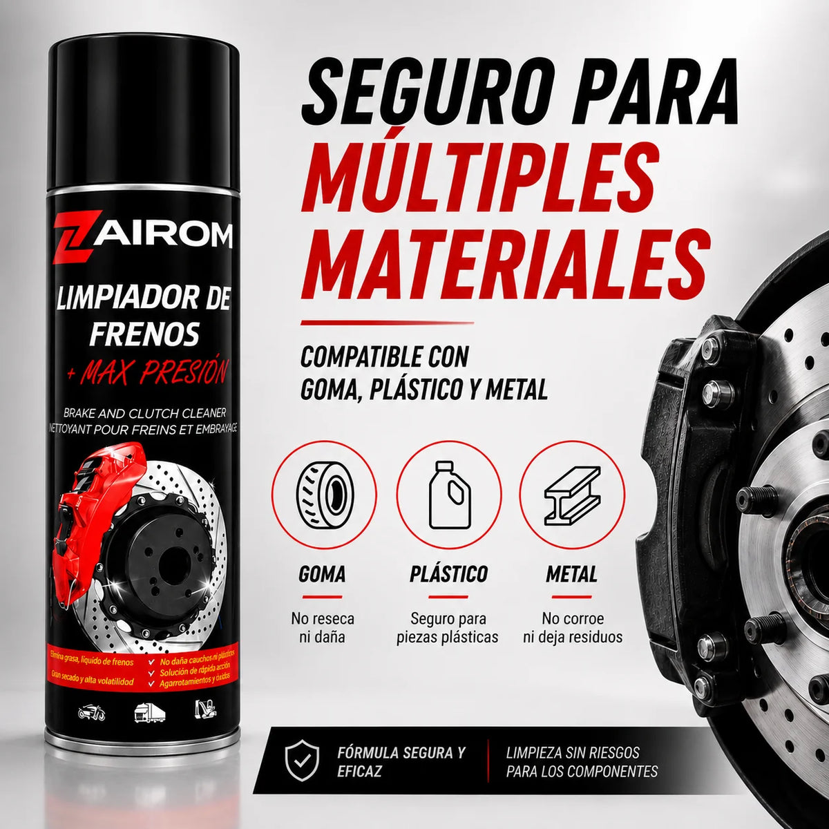 Spray Pulitore Freni 500 ml, Pulisce Freni e Frizione, Asciugatura Rapida Senza Residui, Sgrassatore di Alta Qualità per Auto e Moto - Zairom
