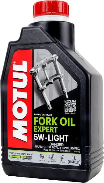 MOTUL OLIO FORCELLA EXPERT LIGHT 5W
Fluido idraulico per tutti i tipi di forche telescopiche.
Tecnosintesi ®
luce
Contenitore da 1 litro.