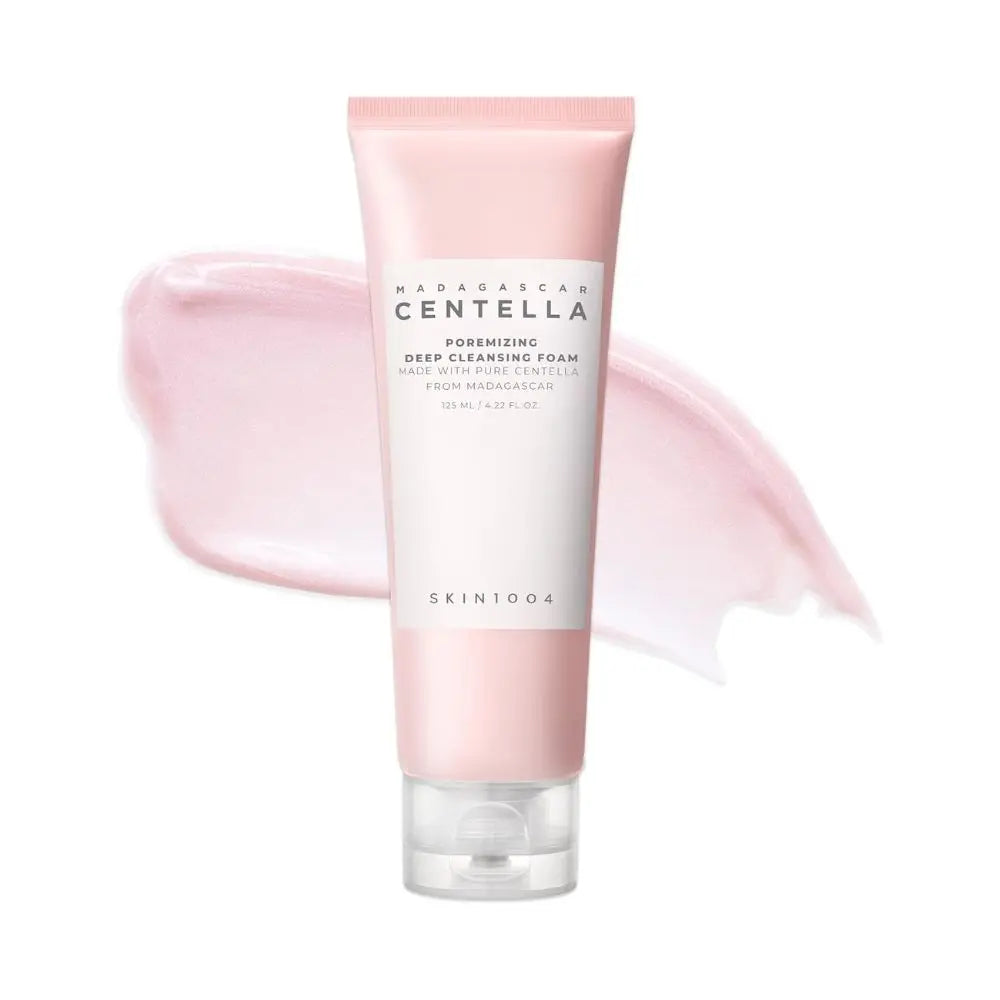 SKIN1004 Madagascar Centella Poremizing Deep Cleansing Foam 125 ml | Detergente viso schiumogeno con centella e sale rosa dell'Himalaya per pori e sebo in eccesso