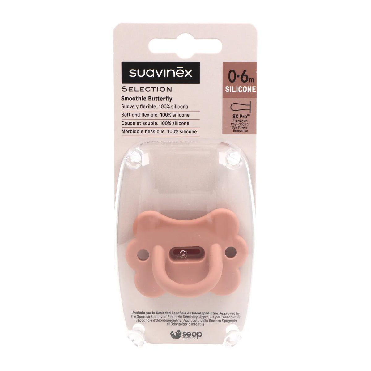 Suavinex Sx Pro Selection Ciuccio Fisiologico in Silicone 0-6 Mesi Smoothie Butterfly 1 Unità