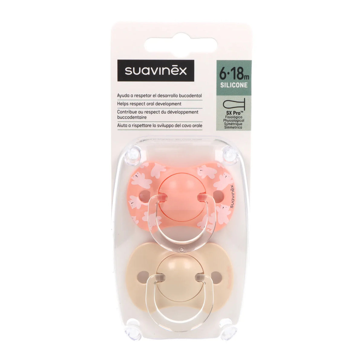 Ciuccio fisiologico in silicone Suavinex 6-18m X2