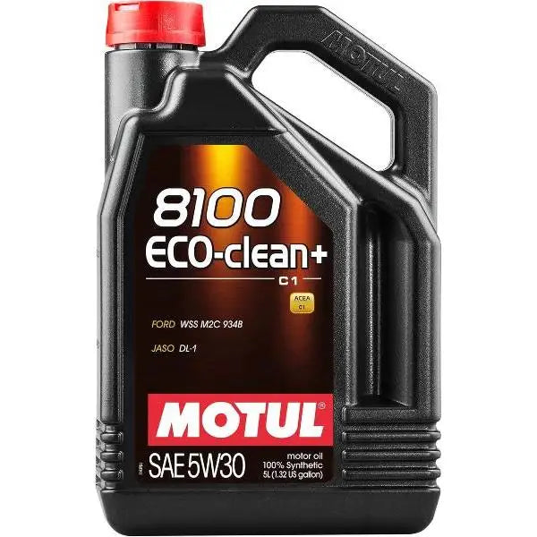 MOTUL 8100 ECO-CLEAN+ 5W-30.
Olio lubrificante per motori a benzina e diesel Euro 4, 5 e 6
100% sintetico
Contenitore da 5 litri.