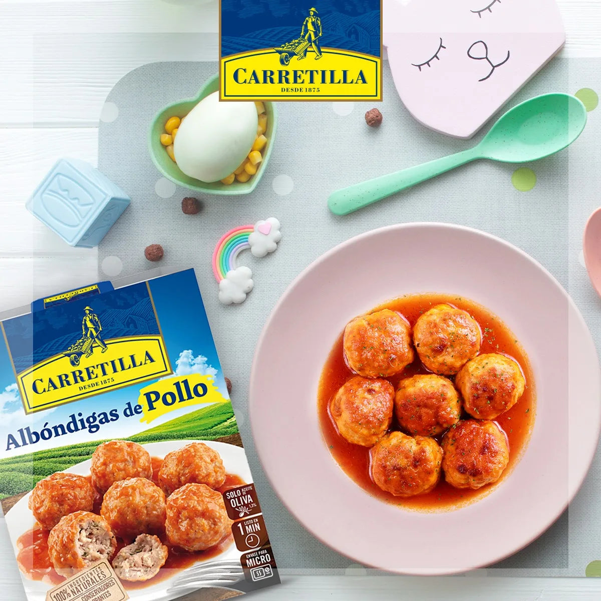 Polpette di pollo al pomodoro 10 unità da 300 g Piatti pronti, ingredienti naturali al 100%, senza conservanti, senza colori e senza additivi