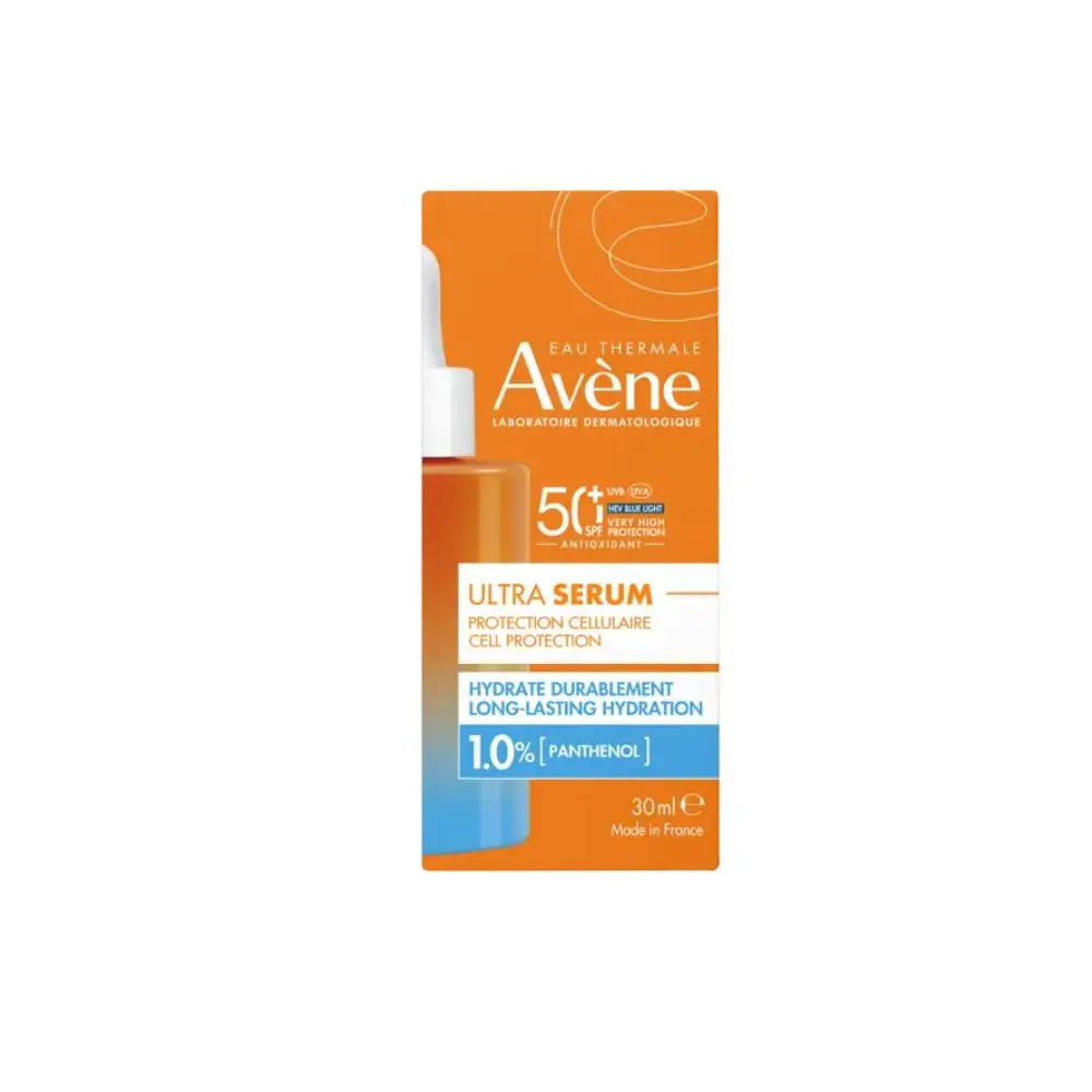 Avène Ultra Sérum SPF50+ 30 ml | Siero solare viso idratante quotidiano, texture ultra-leggera, alta protezione UVB/UVA/HEV contro la luce blu per pelli sensibili