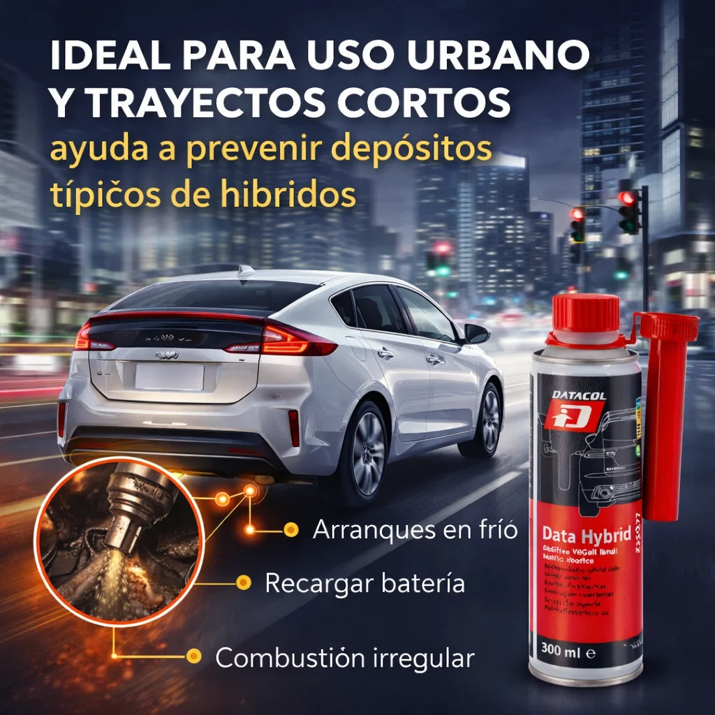 Additivo per la pulizia degli iniettori per veicoli ibridi ed elettrici DATACOL Data Hybrid | Migliora la combustione, protegge il motore e riduce le emissioni | 300 ml