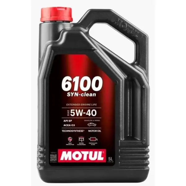 MOTUL 6100 Syn-Clean 5W-40
Olio lubrificante per motori a benzina e diesel
Tecnosintesi ®
Contenitore da 5 litri