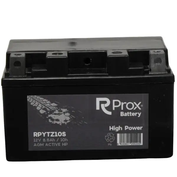 YTZ10S AGM Batteria per Moto ad Alta Potenza 12V 8,6Ah 190Amp. Massima Potenza di Avviamento. Batteria RC Prox Prodotta in Europa.