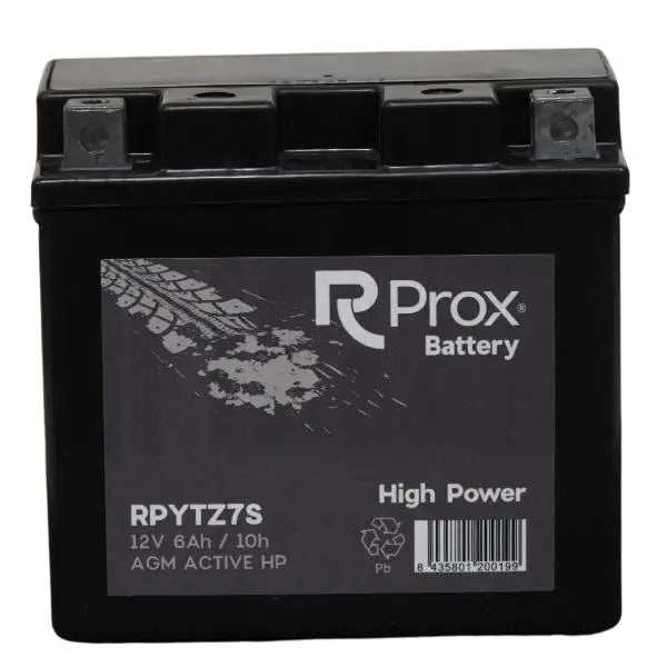 YTZ7S AGM Batteria per Moto ad Alta Potenza 12V 6Ah 130A. Massima Potenza di Avviamento. Batteria RC Prox Prodotta in Europa.