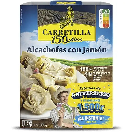 Caricatore di Carciofo con Prosciutto 10 Unità da 260 g Piatti Pronti in 1 Minuto, Ingredienti 100% Naturali, Senza Glutine, Conservanti, Additivi o Aromi.