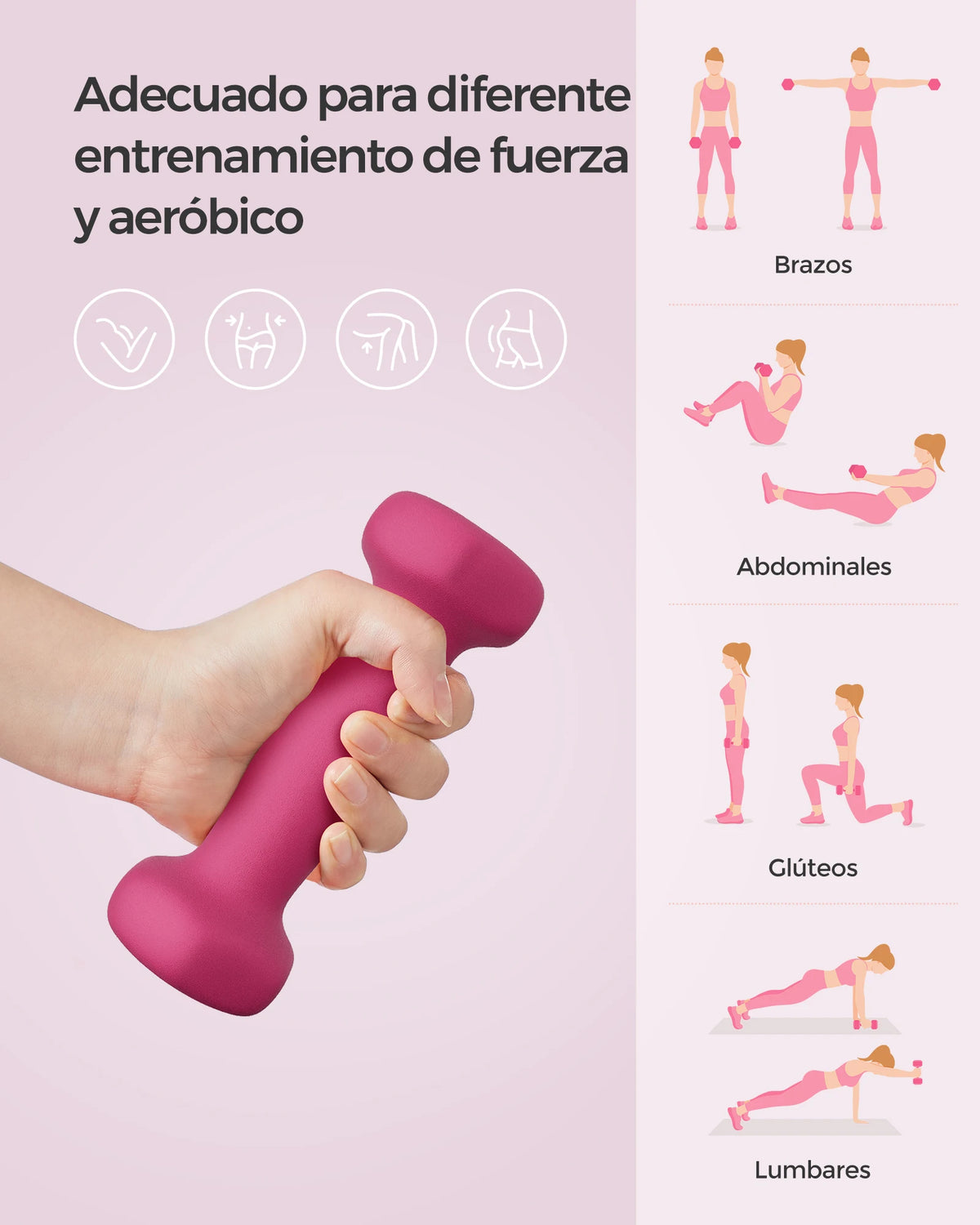 SONGMICS Set di 2 Manubri, 2 x 0,5 kg Manubri Esagonali con Rivestimento in Neoprene per Allenamento di Forza e Fitness a Casa