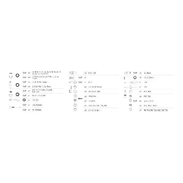 JBM 54036 Valigetta per utensili da 113 pezzi con bussole a 12 lati zincate da 1/4" e 1/2"