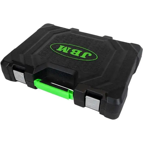 JBM 54037 Cassetta degli attrezzi da 108 pezzi con bussole esagonali zincate da 1/4" e 1/2"