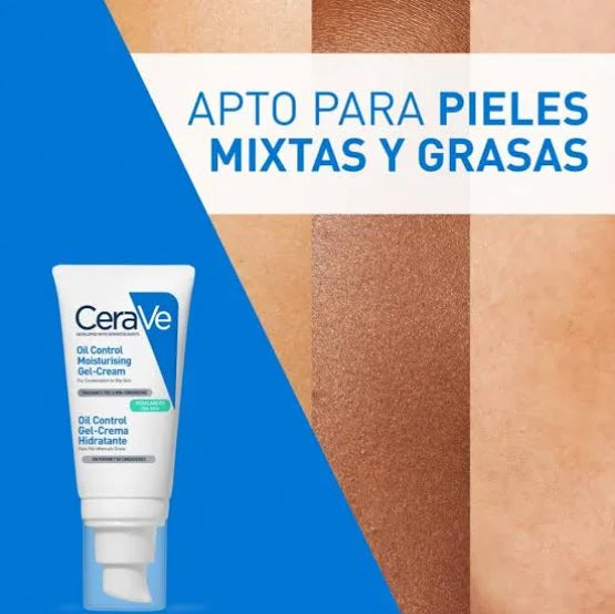 CeraVe Oil Control Gel-Crema Idratante 52 ml - Lozione Viso Opacizzante per Pelle Mista a Grassa con 3 Ceramidi Essenziali