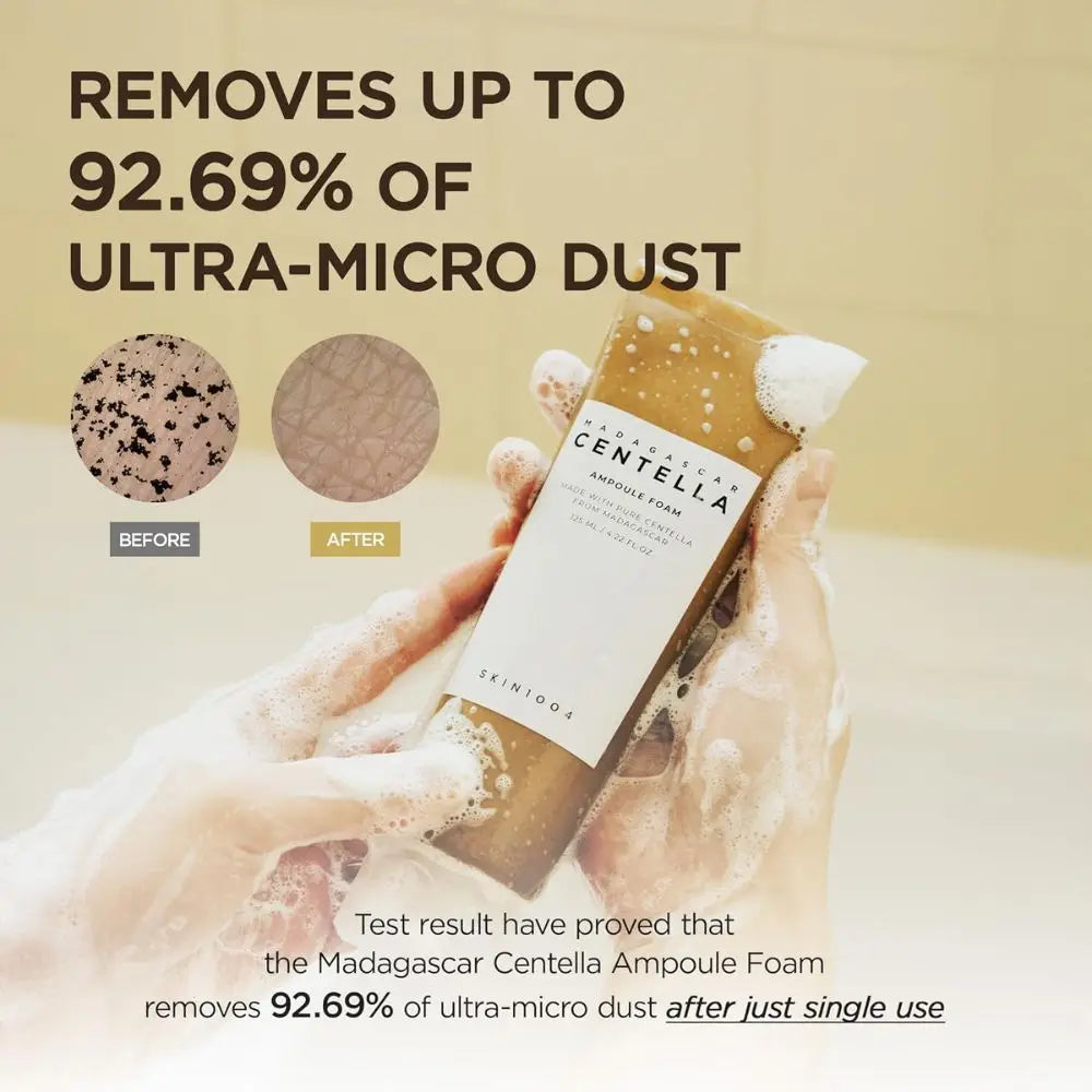 Pack SKIN1004 Madagascar Centella Double Cleansing Duo | Olio Detergente Leggero 200 ml + Schiuma Ampolla 125 ml | Doppia detersione lenitiva che rimuove il trucco e pulisce i pori in profondità
