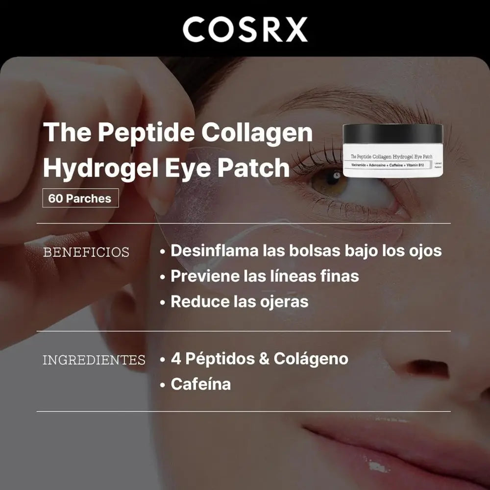 COSRX EYE CONTOUR PACK | Advanced Snail Peptide Eye Contour 25 ml + Patch al Collagene con Peptidi Rosa (60 unità) per borse, occhiaie e linee sottili