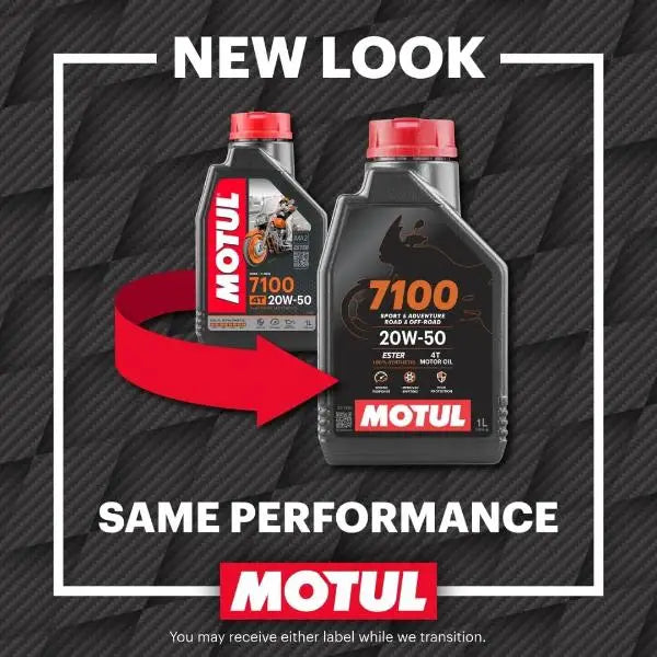 Motul 7100 20W50 4T
Lubrificante per moto ad alte prestazioni. 100% Sintetico - Esteri.
Contenitore da 4 litri.